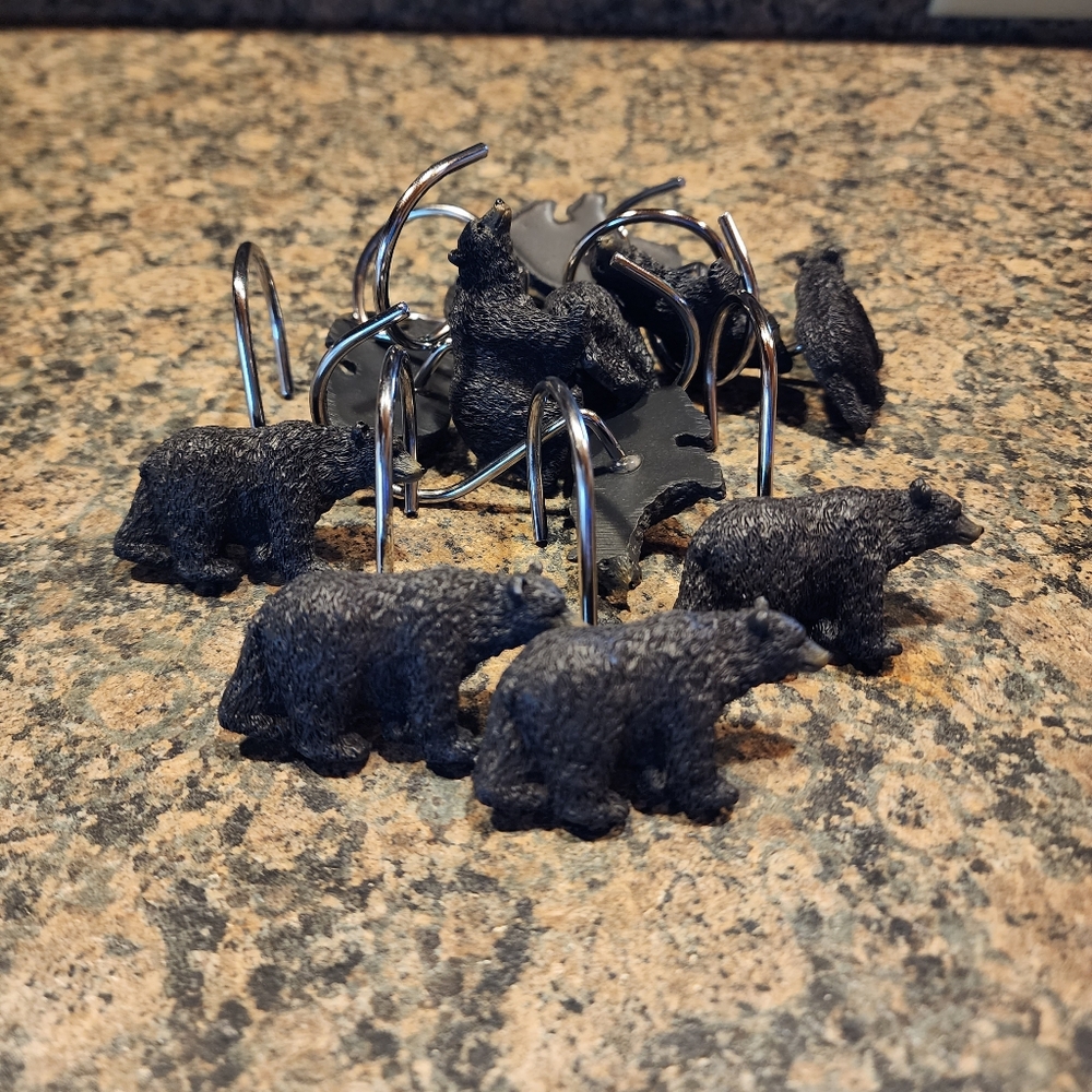 Bear Shower Curtain Hooks, New